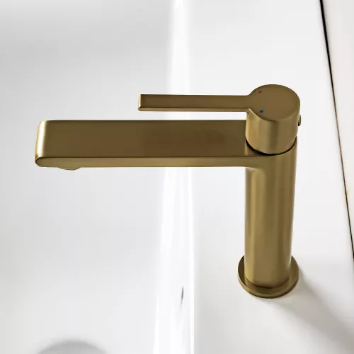 Смеситель для раковины AVS Elegant брашированное золото, Выбрать цвет: Брашированное золото, изображение 14