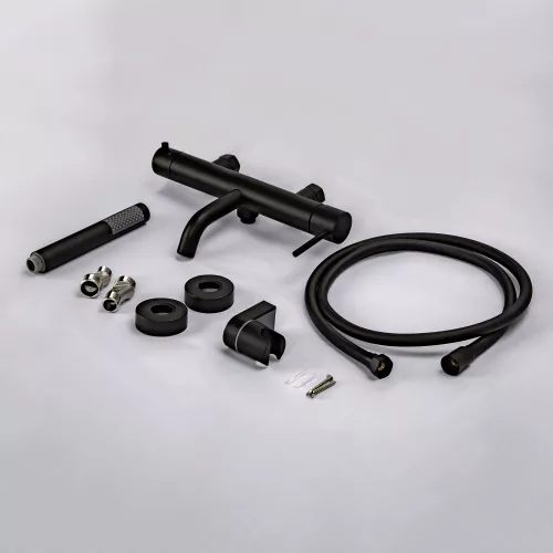 Смеситель для ванны с душем AVS Slimmer черный матовый, Выбрать цвет: Черный, изображение 15