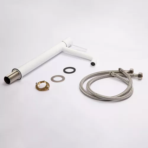 Смеситель для раковины AVS Slimmer высокий, белый матовый, Выбрать цвет: Белый, изображение 16