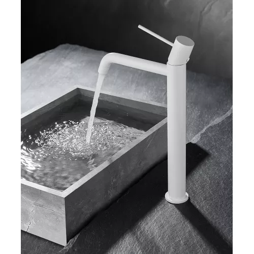 Смеситель для раковины AVS Slimmer высокий, белый матовый, Выбрать цвет: Белый, изображение 6