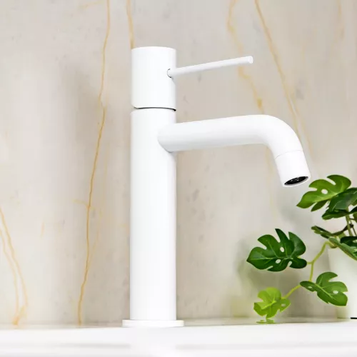 Смеситель для раковины AVS Slimmer белый матовый, Выбрать цвет: Белый, изображение 5