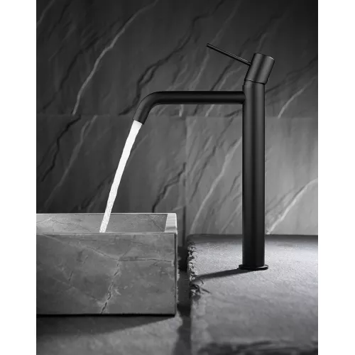 Смеситель для раковины AVS Slimmer высокий, черный матовый, Выбрать цвет: Черный, изображение 7