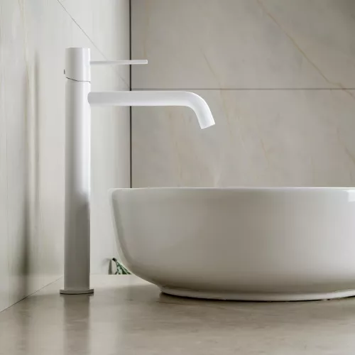 Смеситель для раковины AVS Slimmer высокий, белый матовый, Выбрать цвет: Белый, изображение 10