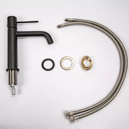 Смеситель для раковины AVS Slimmer черный матовый, Выбрать цвет: Черный, изображение 16