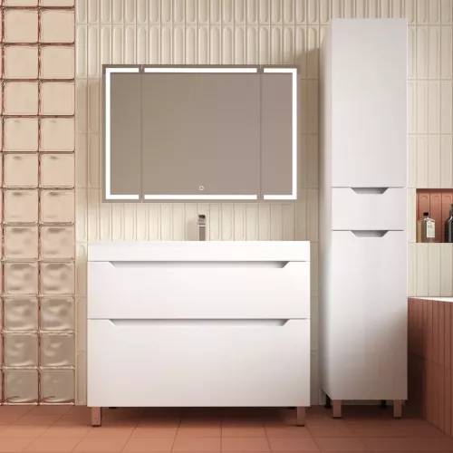 Пенал Style line "Остин" 36 см напольный 1 ящик белый эмаль PLUS, Тип: Пенал напольный, Выбрать цвет: Белый, изображение 6