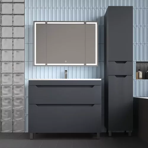 Пенал Style line "Остин" 36 см напольный 1 ящик графит эмаль PLUS, Тип: Пенал напольный, Выбрать цвет: Графит, изображение 6