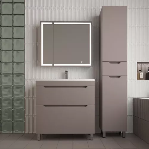 Пенал Style line "Остин" 36 см напольный 1 ящик тауп темный эмаль PLUS, Тип: Пенал напольный, Выбрать цвет: Тауп темный, изображение 5