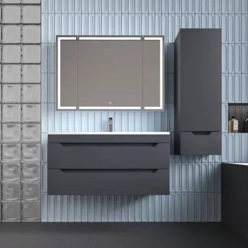 Пенал Style line "Остин" 36 см подвесной 1 ящик графит эмаль PLUS, Тип: Пенал подвесной, Выбрать цвет: Графит, изображение 5