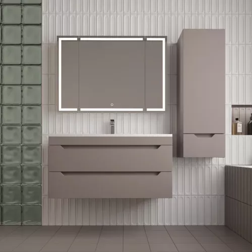 Пенал Style line "Остин" 36 см подвесной 1 ящик тауп темный эмаль PLUS, Тип: Пенал подвесной, Выбрать цвет: Тауп темный, изображение 6