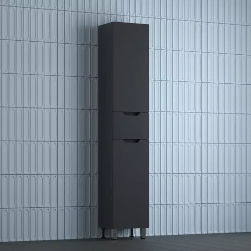 Пенал Style line "Остин" 36 см напольный 1 ящик графит эмаль PLUS, Тип: Пенал напольный, Выбрать цвет: Графит, изображение 2