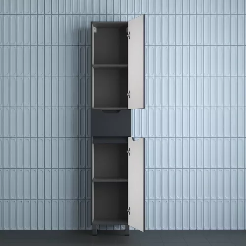 Пенал Style line "Остин" 36 см напольный 1 ящик графит эмаль PLUS, Тип: Пенал напольный, Выбрать цвет: Графит, изображение 3