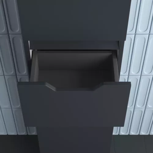 Пенал Style line "Остин" 36 см напольный 1 ящик графит эмаль PLUS, Тип: Пенал напольный, Выбрать цвет: Графит, изображение 4
