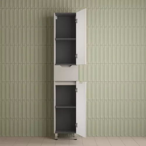 Пенал Style line "Остин" 36 см напольный 1 ящик крем эмаль PLUS, Тип: Пенал напольный, Выбрать цвет: Крем, изображение 3