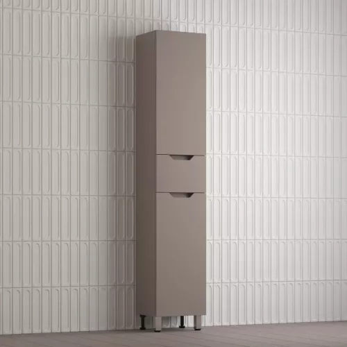 Пенал Style line "Остин" 36 см напольный 1 ящик тауп темный эмаль PLUS, Тип: Пенал напольный, Выбрать цвет: Тауп темный, изображение 2