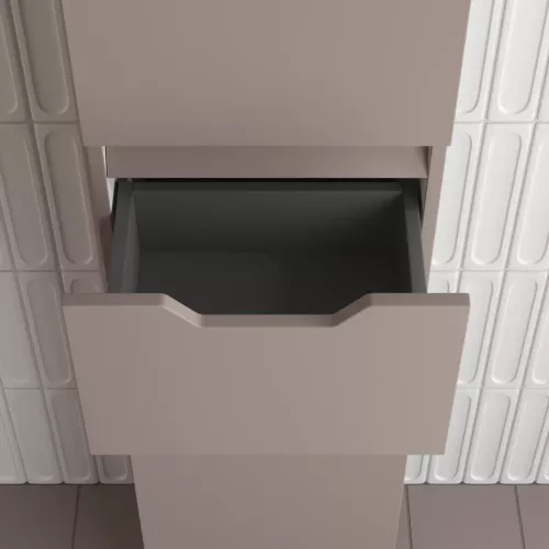 Пенал Style line "Остин" 36 см напольный 1 ящик тауп темный эмаль PLUS, Тип: Пенал напольный, Выбрать цвет: Тауп темный, изображение 4