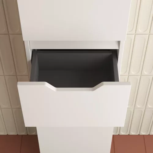 Пенал Style line "Остин" 36 см напольный 1 ящик белый эмаль PLUS, Тип: Пенал напольный, Выбрать цвет: Белый, изображение 4