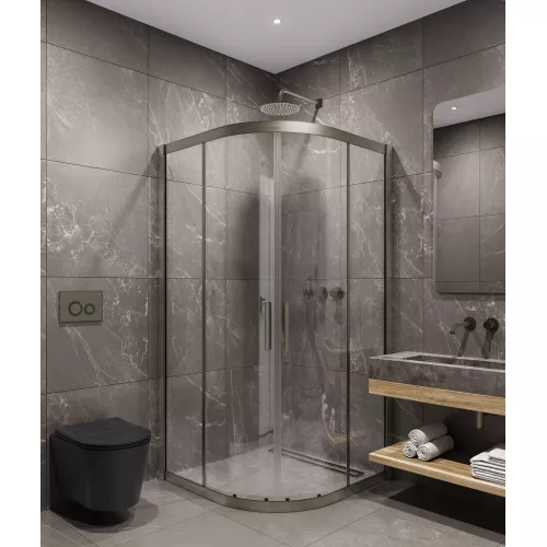 Timo Душевой угол TPSS-90-100/13C-8, раздвиж , проф никель, стекло проз 8 мм, Цвет профиля: Серый, Выбрать размер: 90х90