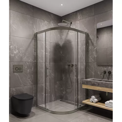 Timo Душевой угол TPSS-90-100/13C-8, раздвиж , проф никель, стекло проз 8 мм, Цвет профиля: Серый, Выбрать размер: 90х90, изображение 2