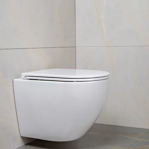 Унитаз подвесной AVS Метрополь безободковый, белый, изображение 6