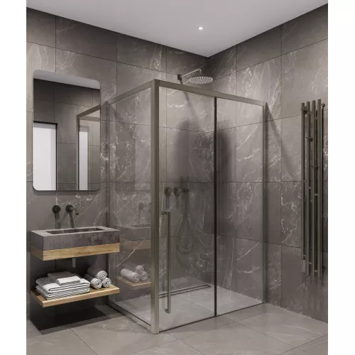 Timo душевое ограждение TDSS-/13C-8L/R, раздвиж , проф никель, Цвет профиля: Серый, Выбрать размер: 120х90, Ориентация: левая