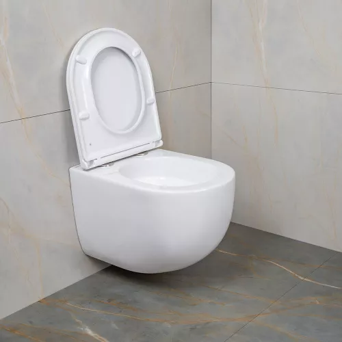 Унитаз подвесной AVS Спутник 801-0038-P-T2-GW безободковый, белый, Выбрать цвет: Белый, изображение 6