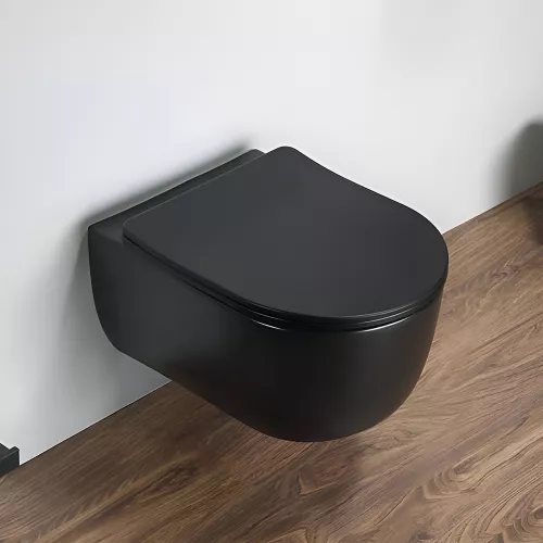 Унитаз подвесной AVS Диапазон безободковый, черный матовый, изображение 2