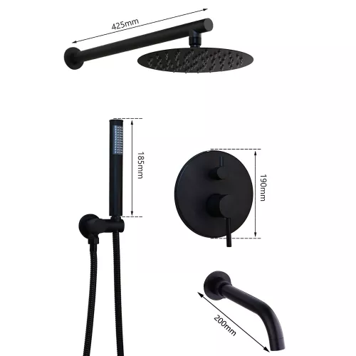 Душевая система встраиваемая ACWEN 80070GG графит, изображение 7