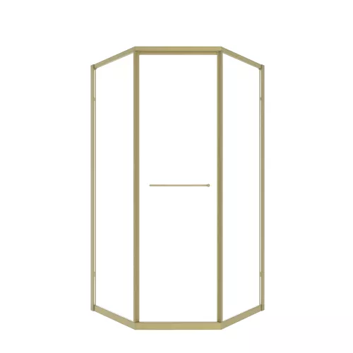 Timo Душевой угол TTSS-100/17C-8L/R раздвиж , проф мат.золото, стекло проз 8 мм, Цвет профиля: Золото, Выбрать размер: 100х100, Ориентация: левая, изображение 3