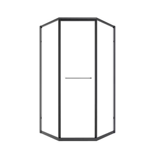 Timo Душевой угол TTSS-100/03C-8L/R  раздвиж ,проф черный, стекло проз 8 мм, Цвет профиля: Черный, Выбрать размер: 100х100, Ориентация: левая, изображение 3