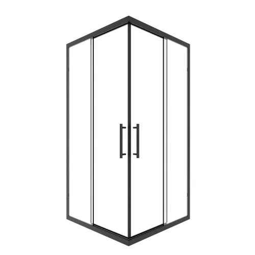 Timo Душевой угол TKSS-90-100/03C-8, раздвиж , проф черный, стекло проз 8 мм, Цвет профиля: Черный, Выбрать размер: 90х90, изображение 3