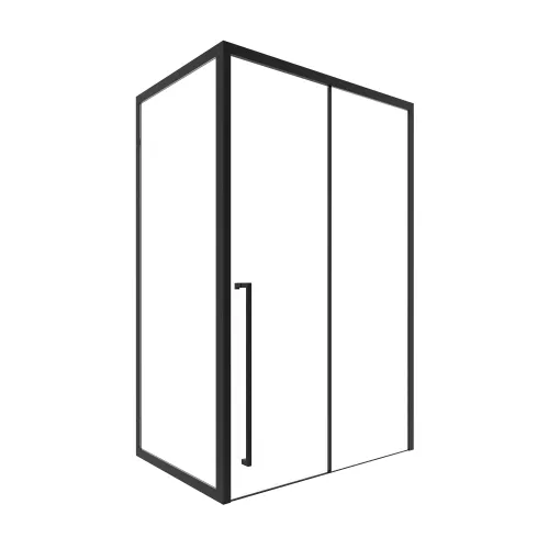 Timo душевое ограждение  TDSS-/03C-8L/R, раздвиж , проф черный, Цвет профиля: Черный, Выбрать размер: 120х90, Ориентация: левая, изображение 3