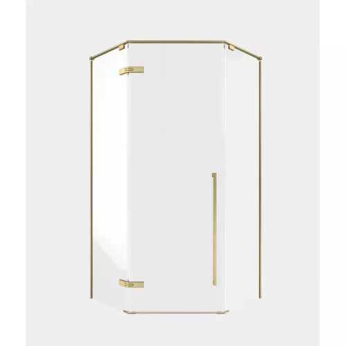 Timo Душевой угол TTSSP-90-100/17C-8, распаш , проф мат золото, стекло проз 8 мм, Цвет профиля: Золото, Выбрать размер: 90х90, изображение 3