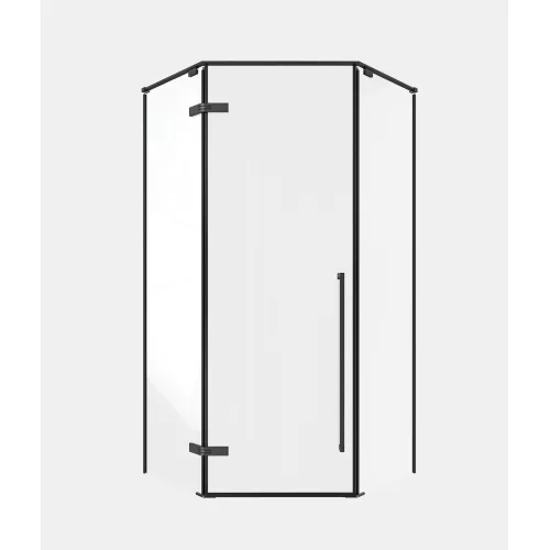 Timo Душевой угол TTSSP-90-100/03C-8, распаш , проф черный, стекло проз 8 мм, Цвет профиля: Черный, Выбрать размер: 90х90, изображение 3