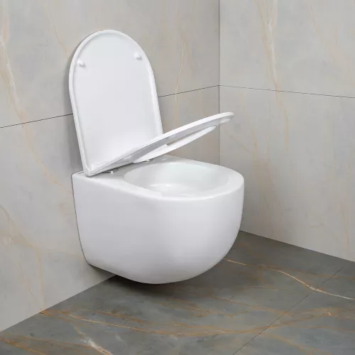 Унитаз подвесной AVS Спутник 801-0038-P-T2-GW безободковый, белый, Выбрать цвет: Белый, изображение 5