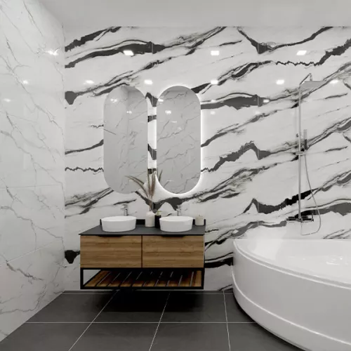 Керамогранит AVS Black Panda 60x120 полированный, изображение 3