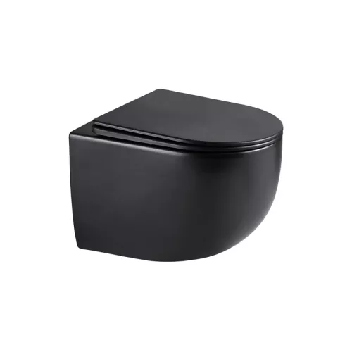 Унитаз подвесной AVS Спутник безободковый, черный матовый, Выбрать цвет: Черный, изображение 9