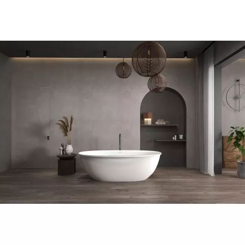 Ванна из искусственного камня ABBER Stein AS9631 белая матовая, изображение 2