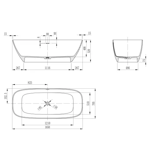 Ванна из искусственного камня ABBER Stein AS9632 белая матовая, изображение 13
