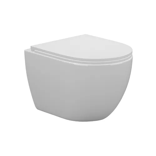 Унитаз подвесной AVS Спутник 801-0038-P-T2-GW безободковый, белый, Выбрать цвет: Белый, изображение 2