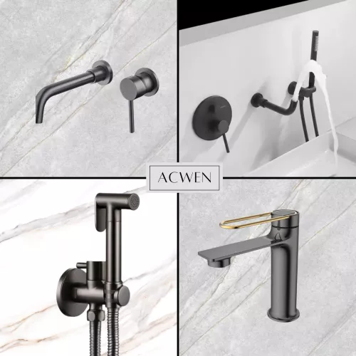 Смеситель для ванны и душа скрытого монтажа ACWEN 80073GG графит, изображение 17