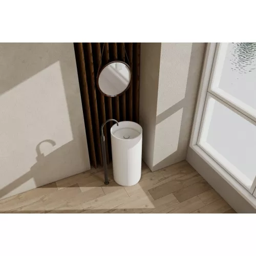 Раковина отдельностоящая ABBER Stein AS2516 белая матовая, изображение 2