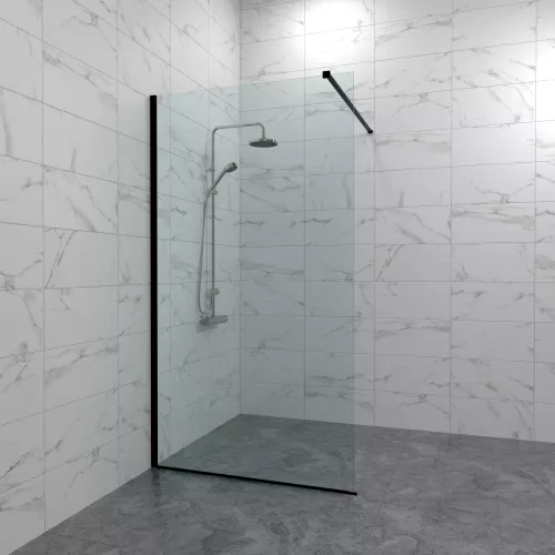 Душевая перегородка Triton Плано 80/100 Блэк, Цвет профиля: Черный, Выбрать размер: 100