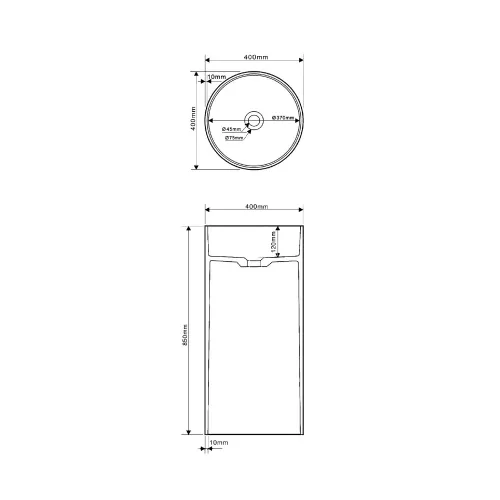 Раковина отдельностоящая ABBER Stein AS2516 белая матовая, изображение 8