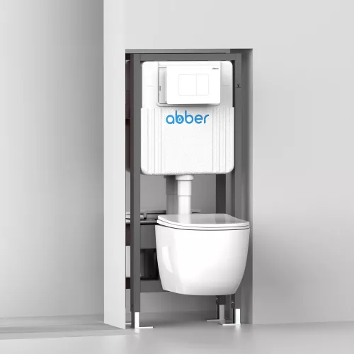 Инсталляция двойная самонесущая ABBER AC0106 для двух подвесных унитазов, изображение 3