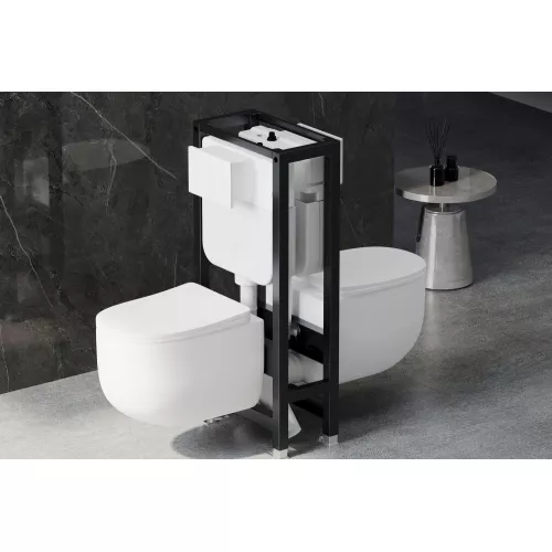 Инсталляция двойная самонесущая ABBER AC0106 для двух подвесных унитазов, изображение 2