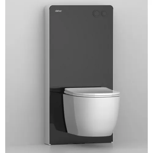 Инсталляционный модуль внешнего монтажа ABBER AC0107MB для подвесного унитаза, черный, изображение 2