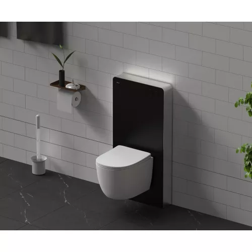 Инсталляционный модуль внешнего монтажа ABBER AC0107MB для подвесного унитаза, черный, изображение 3