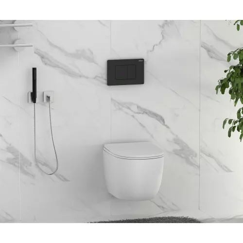 Кнопка смыва сенсорная ABBER AC0122SMB черная матовая, Выбрать цвет: Черный матовый, изображение 3