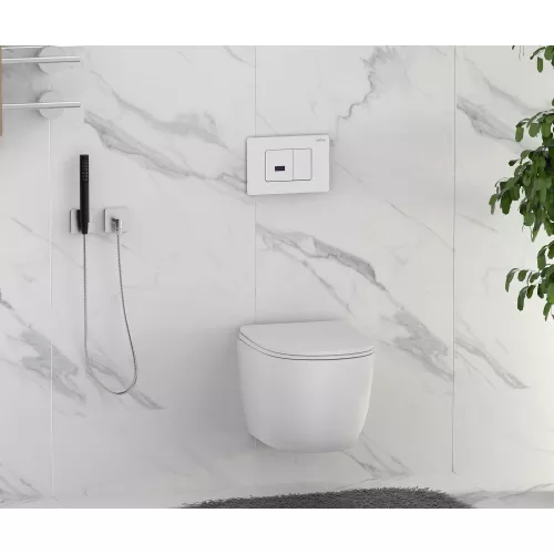 Кнопка смыва сенсорная ABBER AC0122SMW белая матовая, Выбрать цвет: Белый матовый, изображение 3