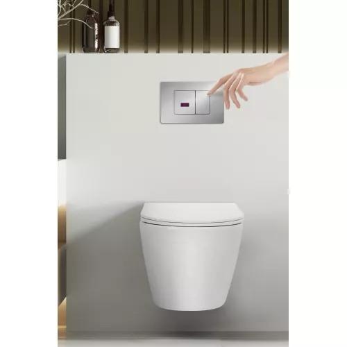 Кнопка смыва сенсорная ABBER AC0122S хром глянцевый, Выбрать цвет: Хром, изображение 2